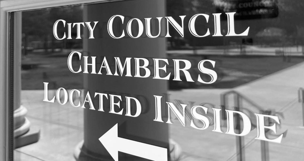 council chambers sign